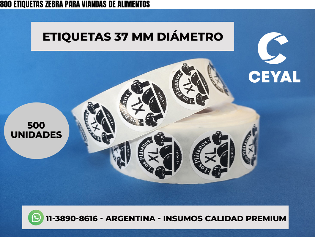 800 ETIQUETAS ZEBRA PARA VIANDAS DE ALIMENTOS