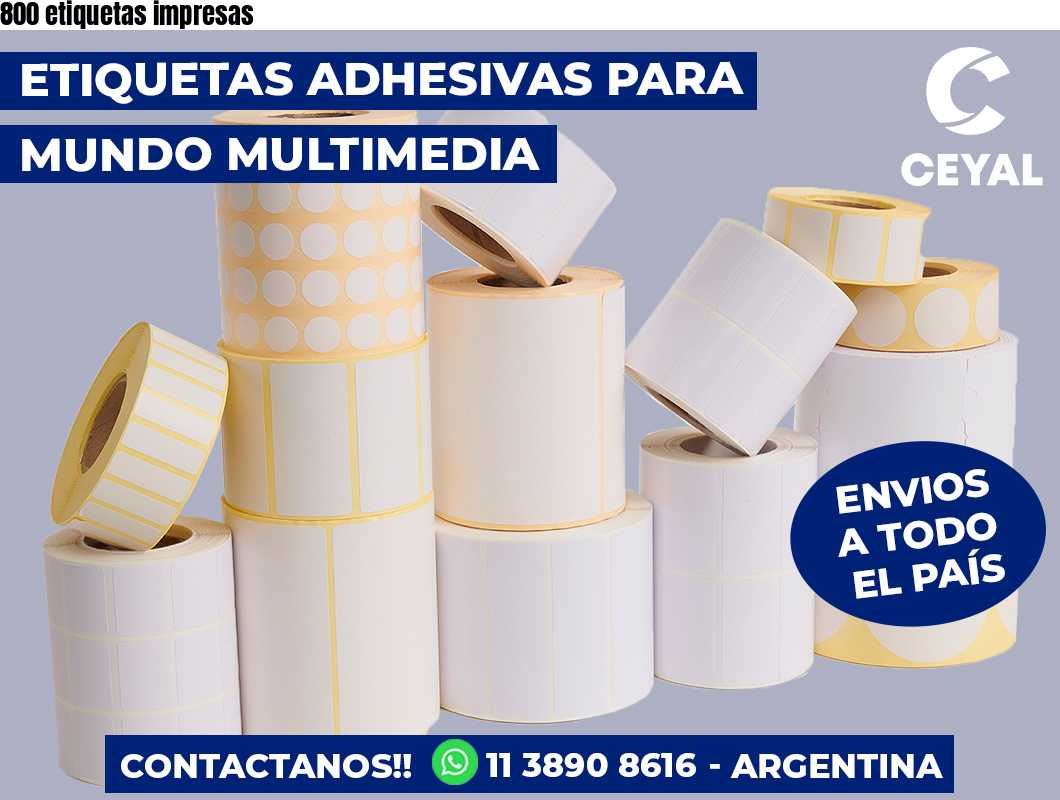 800 etiquetas impresas