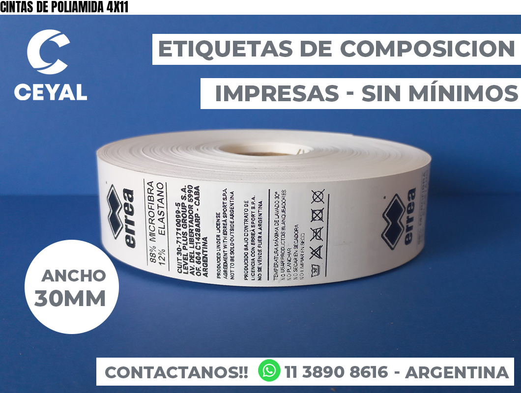 CINTAS DE POLIAMIDA 4X11