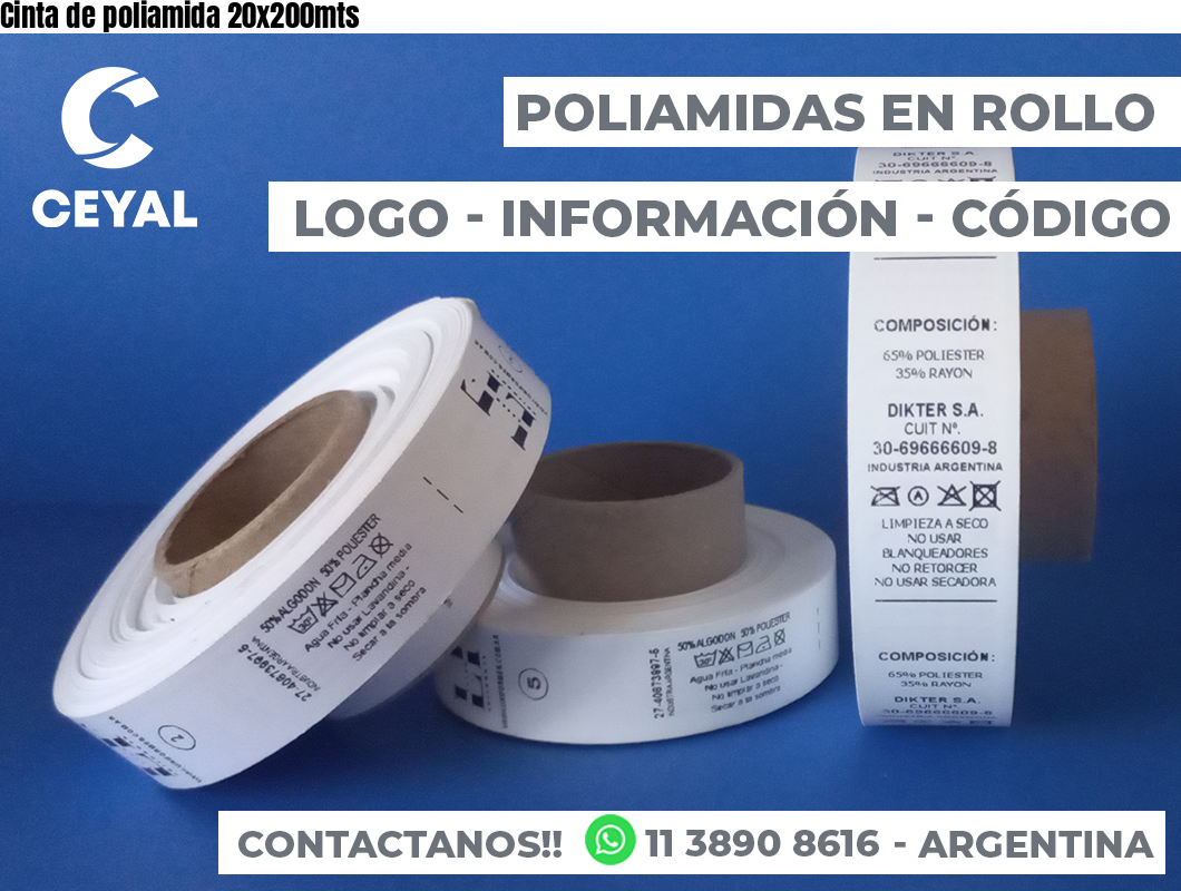 Cinta de poliamida 20x200mts