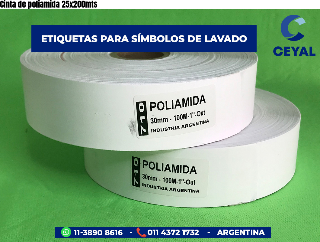 Cinta de poliamida 25x200mts