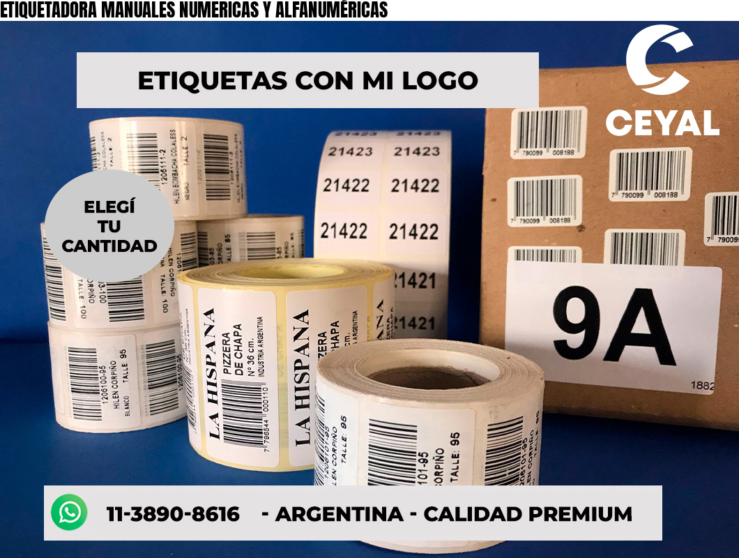 ETIQUETADORA MANUALES NUMERICAS Y ALFANUMÉRICAS