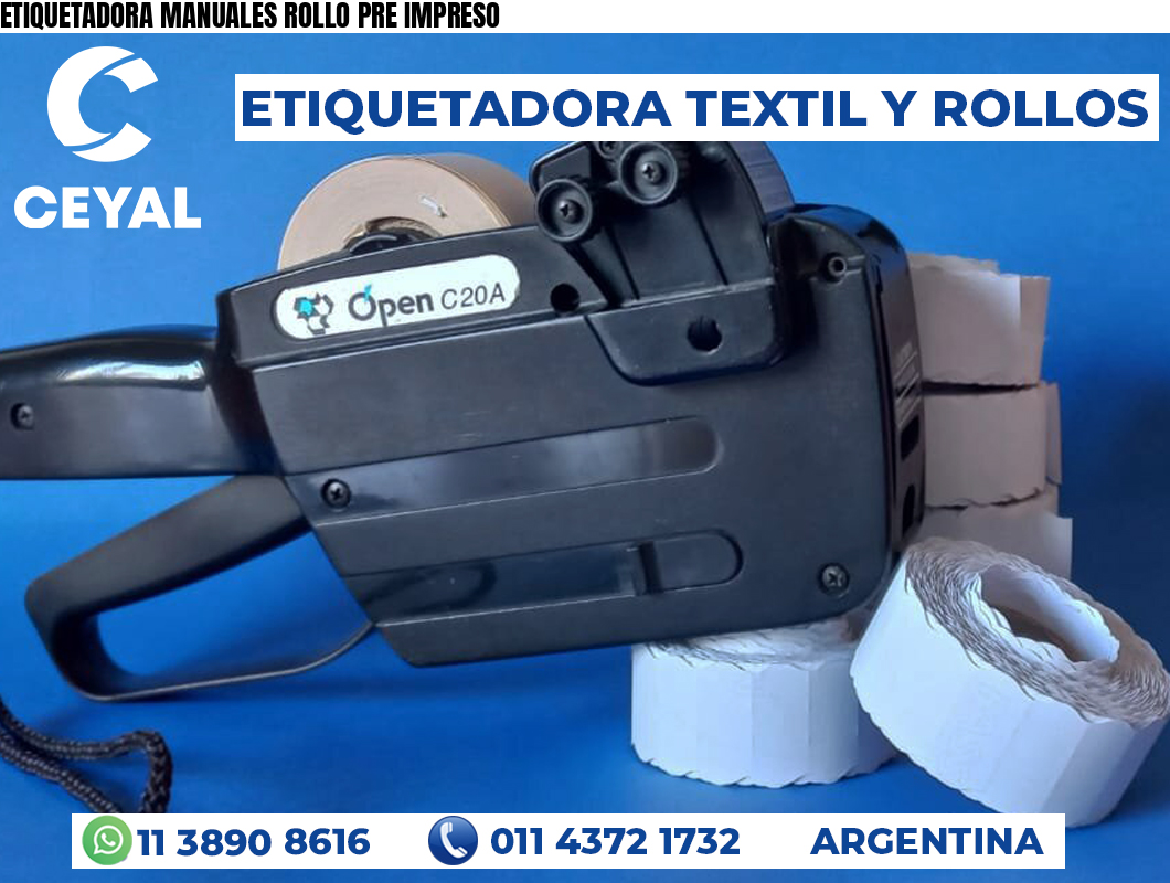 ETIQUETADORA MANUALES ROLLO PRE IMPRESO