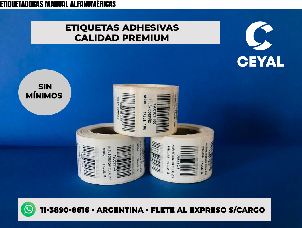 ETIQUETADORAS MANUAL ALFANUMÉRICAS