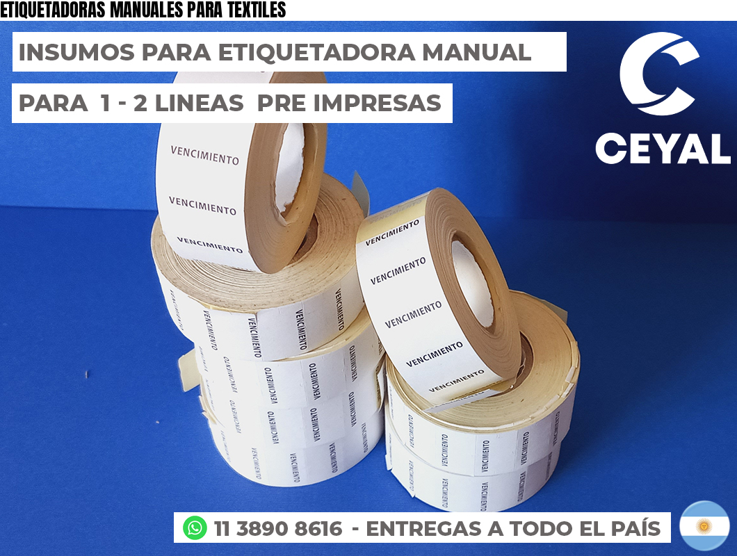 ETIQUETADORAS MANUALES PARA TEXTILES