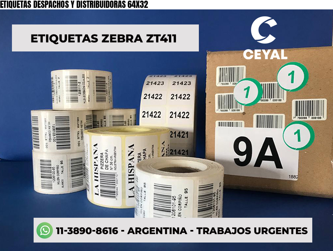 ETIQUETAS DESPACHOS Y DISTRIBUIDORAS 64X32