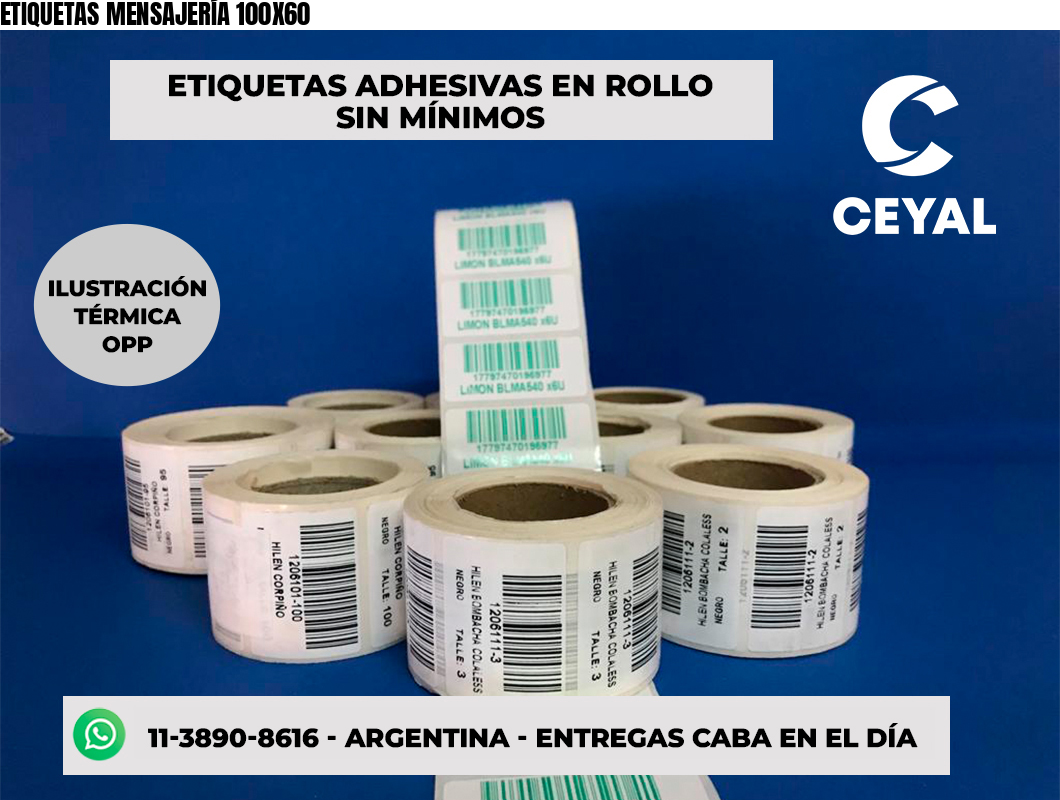 ETIQUETAS MENSAJERÍA 100X60