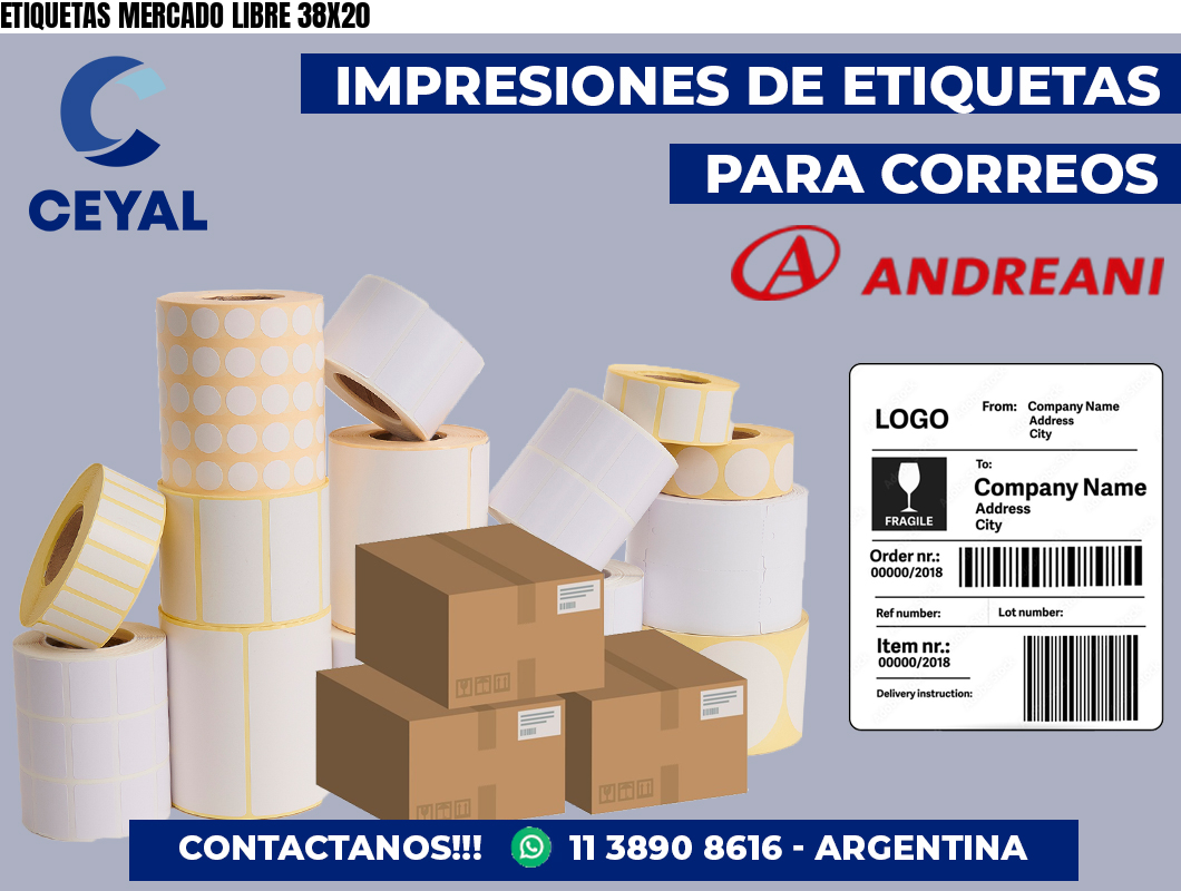 ETIQUETAS MERCADO LIBRE 38X20