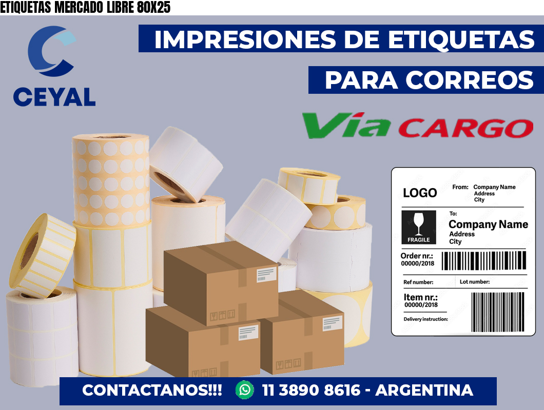 ETIQUETAS MERCADO LIBRE 80X25