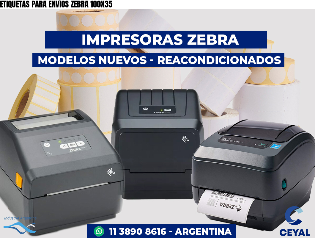 ETIQUETAS PARA ENVÍOS ZEBRA 100X35