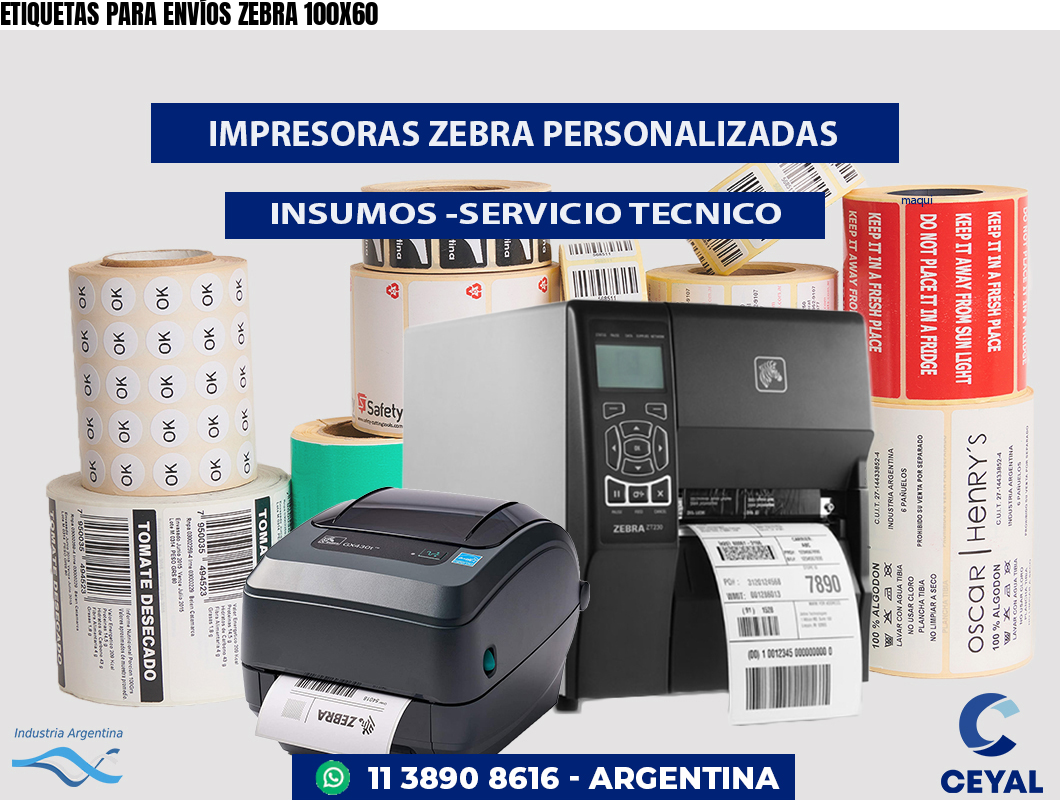 ETIQUETAS PARA ENVÍOS ZEBRA 100X60