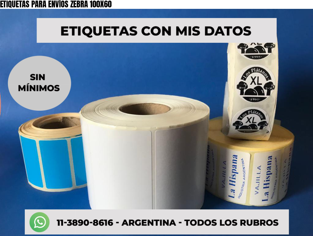ETIQUETAS PARA ENVÍOS ZEBRA 100X60