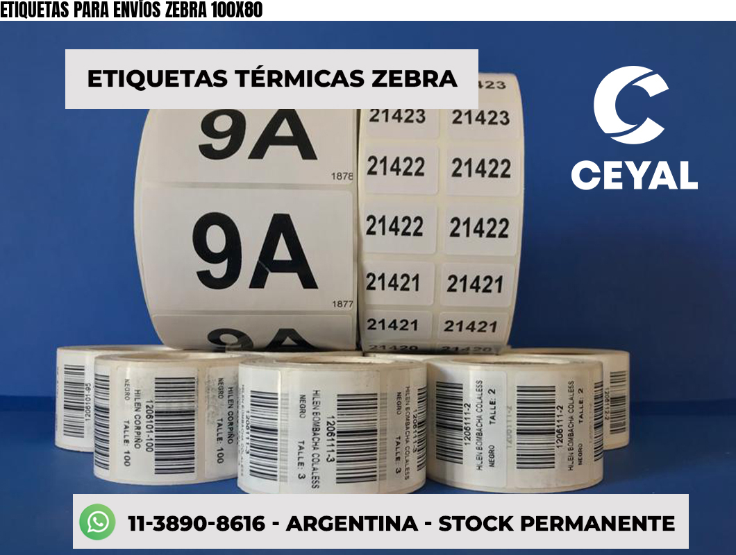 ETIQUETAS PARA ENVÍOS ZEBRA 100X80