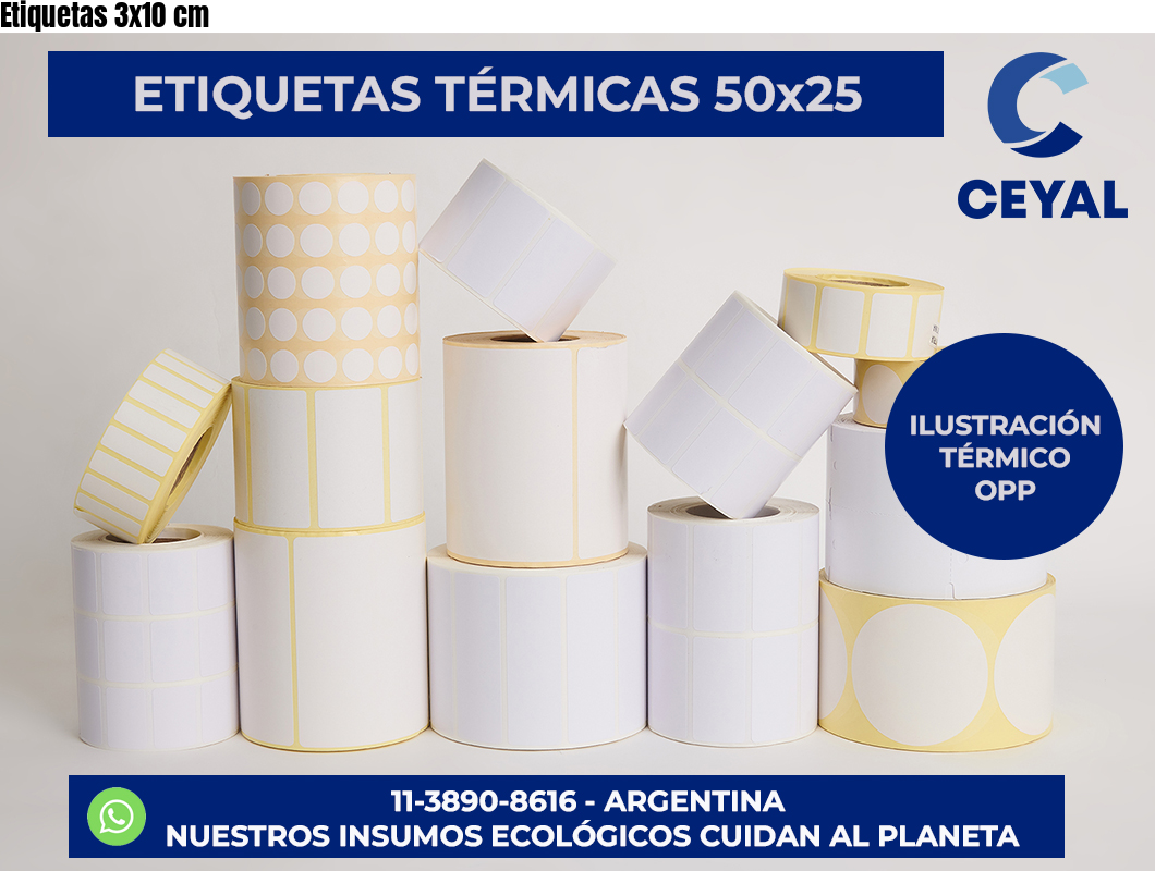 Etiquetas 3×10 cm