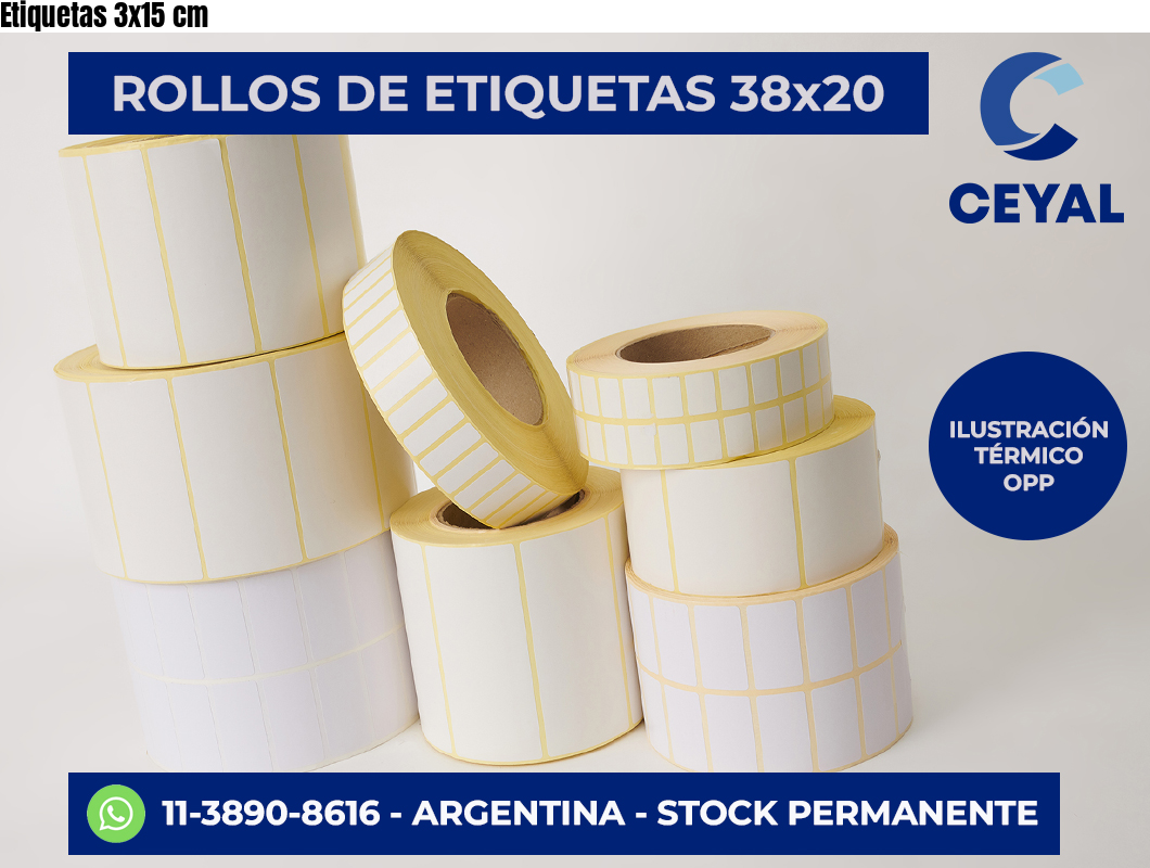 Etiquetas 3×15 cm