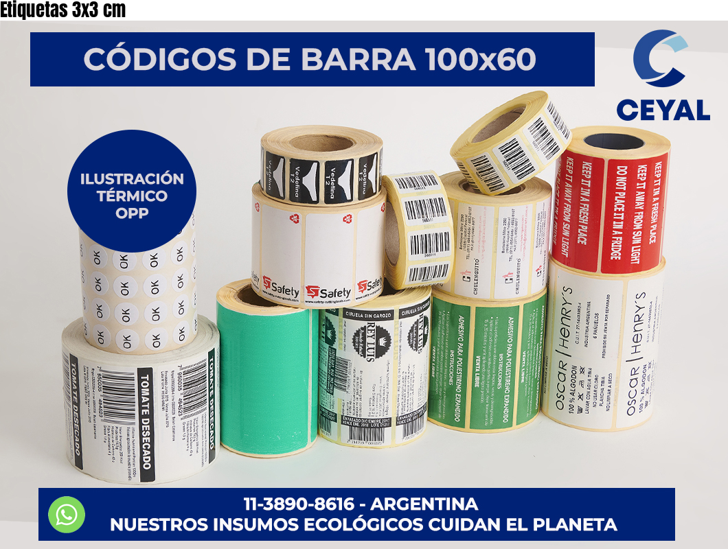 Etiquetas 3×3 cm