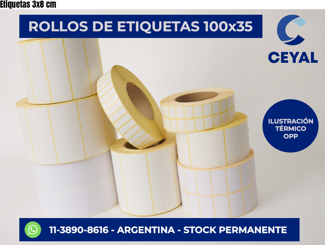 Etiquetas 3×8 cm