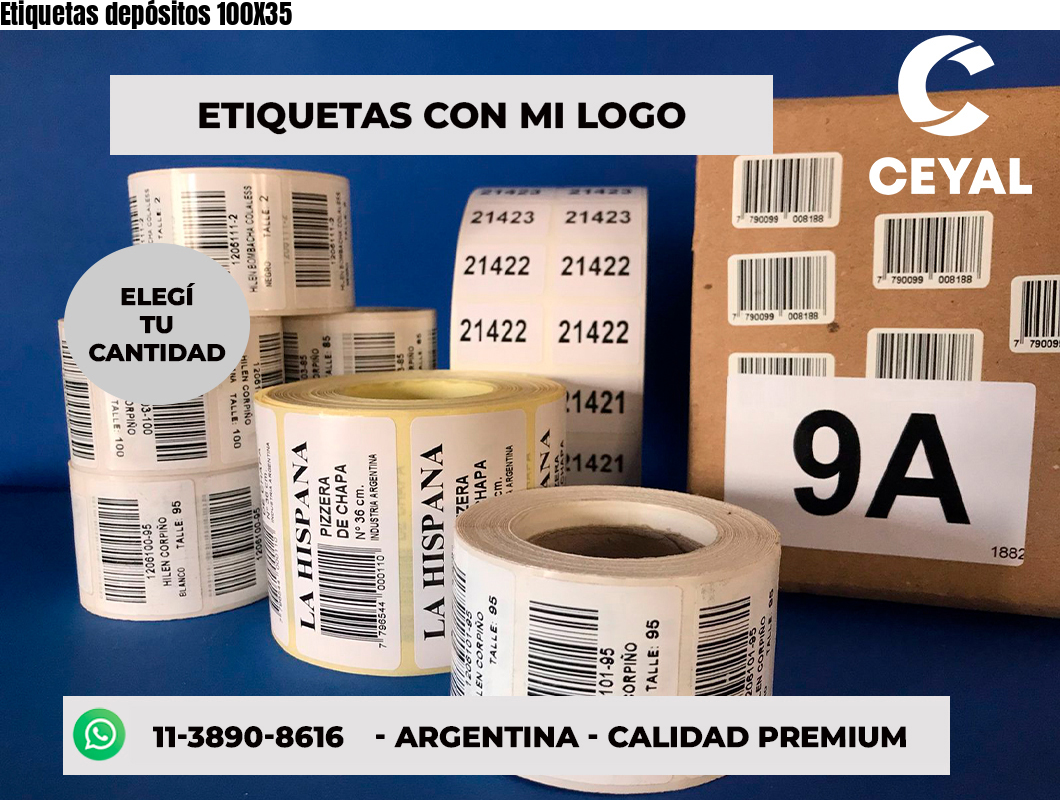 Etiquetas depósitos 100X35