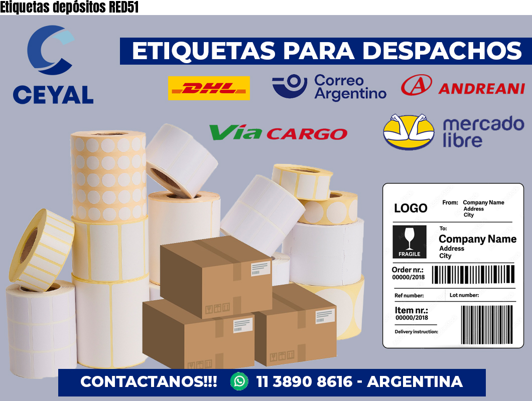 Etiquetas depósitos RED51