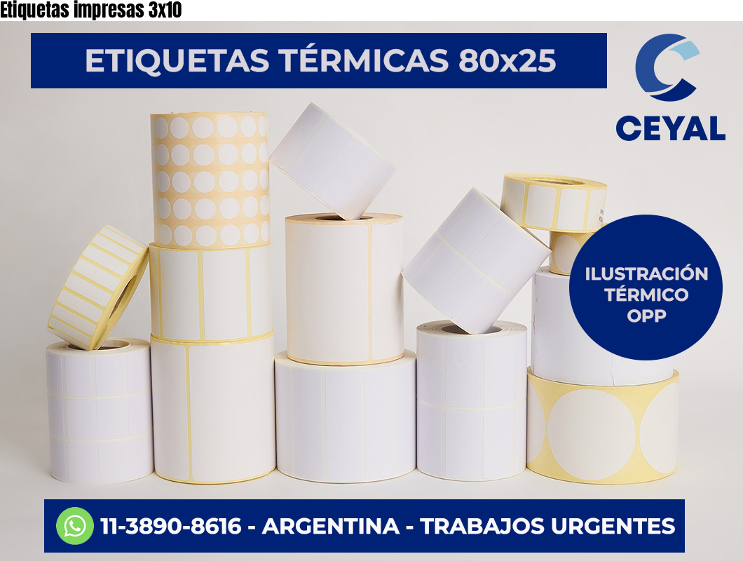 Etiquetas impresas 3×10