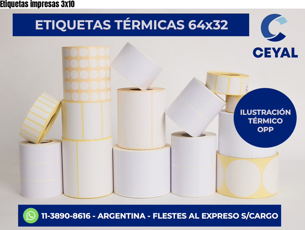 Etiquetas impresas 3×10