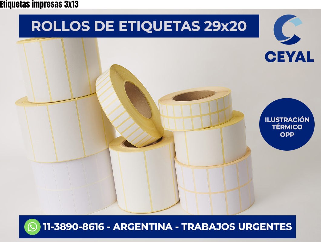 Etiquetas impresas 3×13