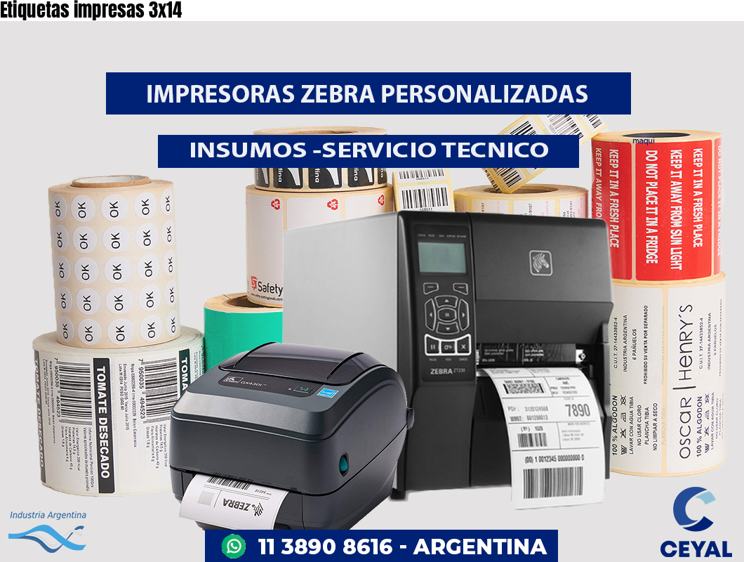 Etiquetas impresas 3x14