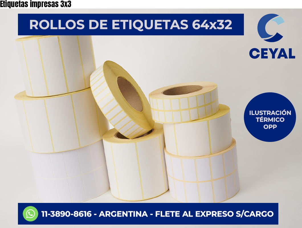 Etiquetas impresas 3×3