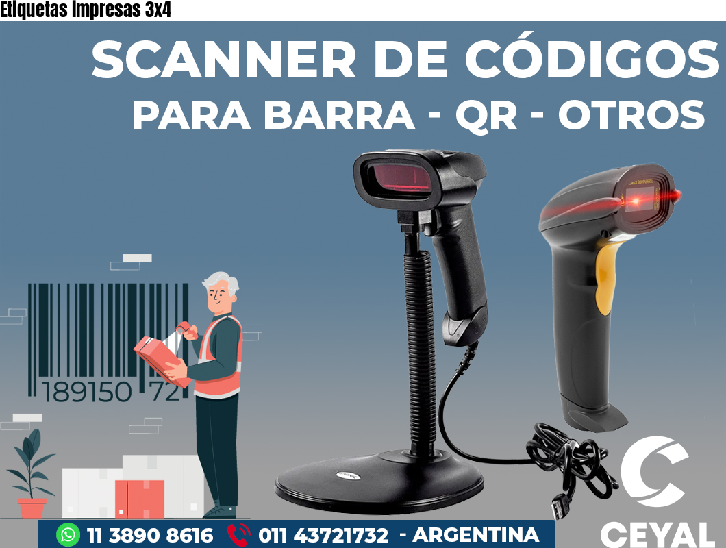 Etiquetas impresas 3x4
