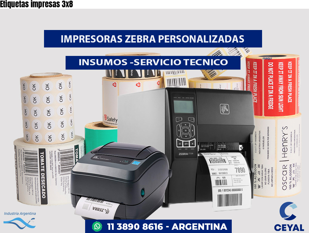 Etiquetas impresas 3x8