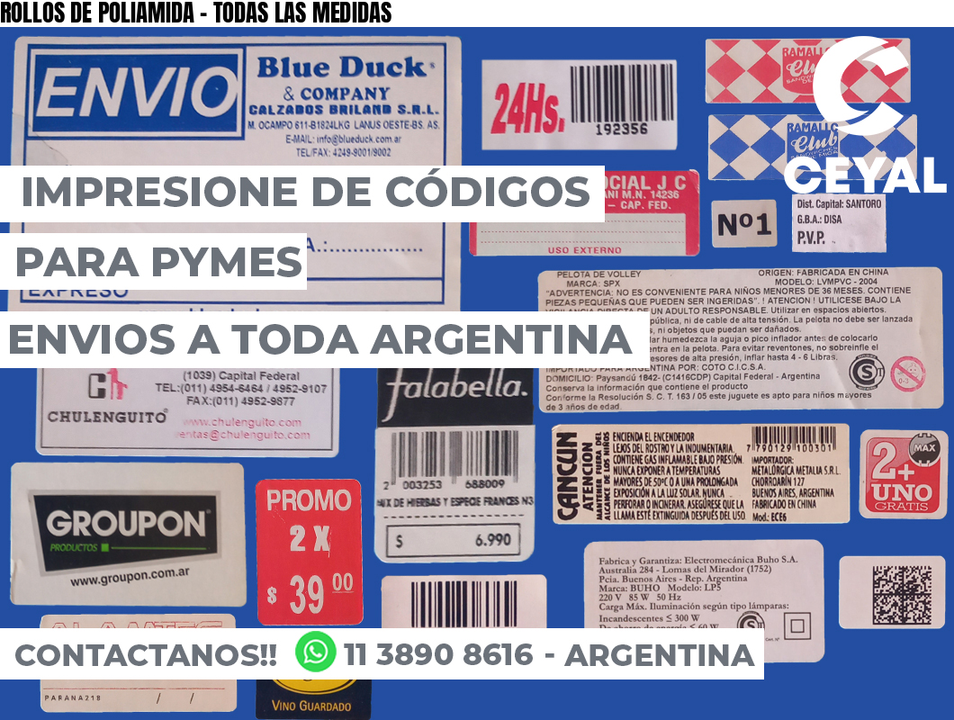ROLLOS DE POLIAMIDA - TODAS LAS MEDIDAS