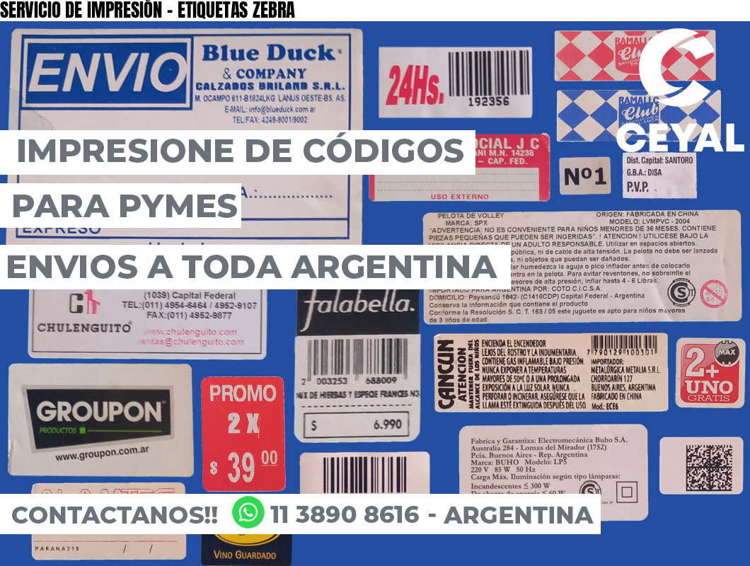 SERVICIO DE IMPRESIÓN – ETIQUETAS ZEBRA
