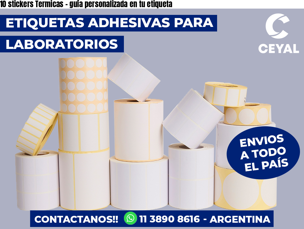 10 stickers Termicas - guía personalizada en tu etiqueta