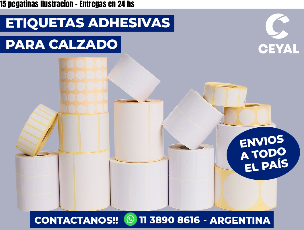 15 pegatinas Ilustracion - Entregas en 24 hs