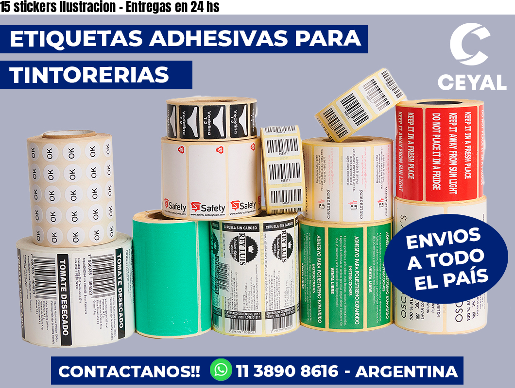 15 stickers Ilustracion – Entregas en 24 hs