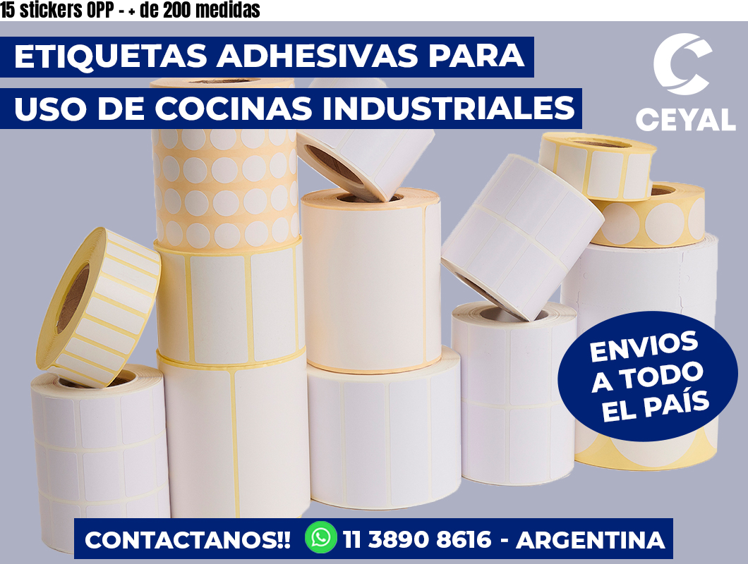 15 stickers OPP - + de 200 medidas