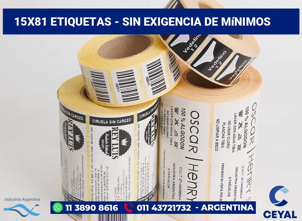15×81 Etiquetas