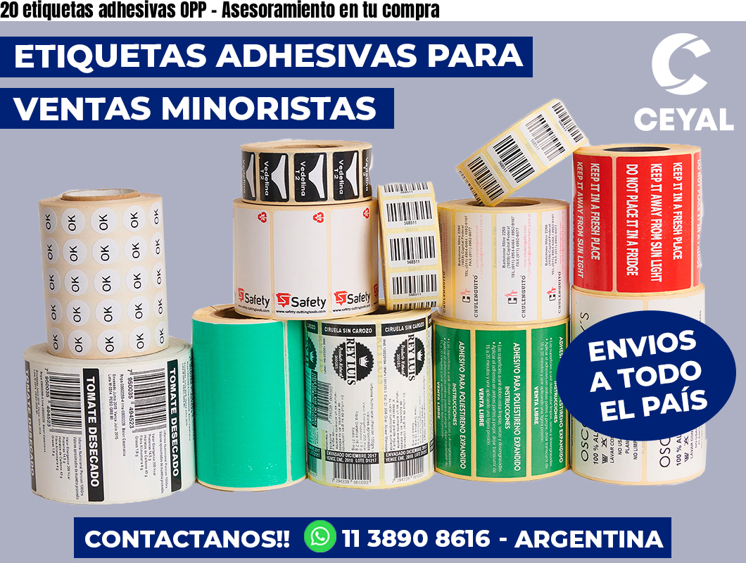 20 etiquetas adhesivas OPP – Asesoramiento en tu compra