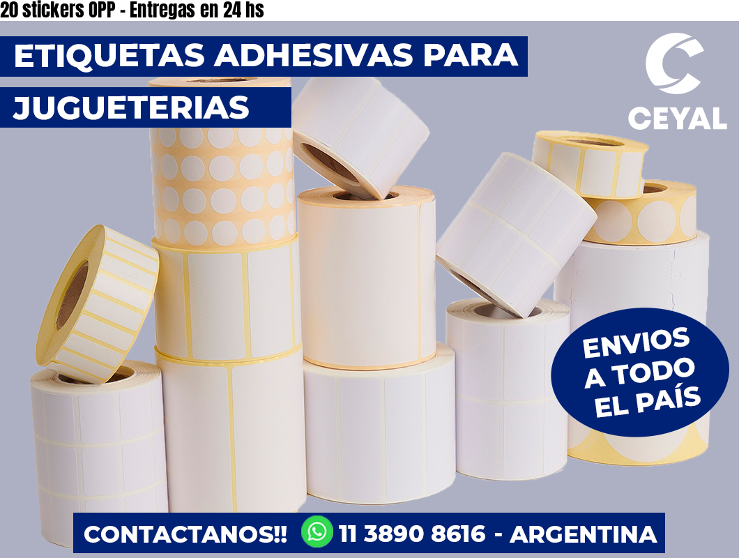 20 stickers OPP – Entregas en 24 hs
