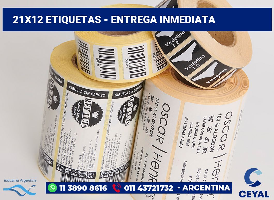 21×12 Etiquetas