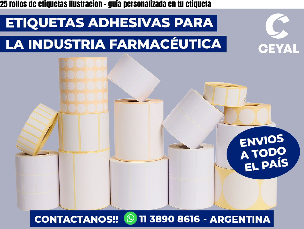 25 rollos de etiquetas Ilustracion – guía personalizada en tu etiqueta
