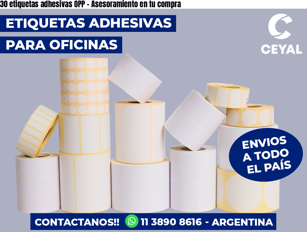 30 etiquetas adhesivas OPP – Asesoramiento en tu compra