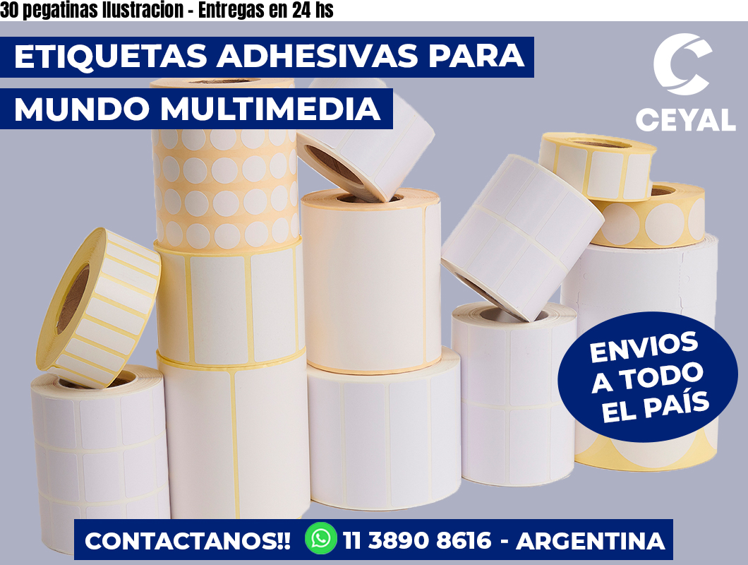30 pegatinas Ilustracion - Entregas en 24 hs