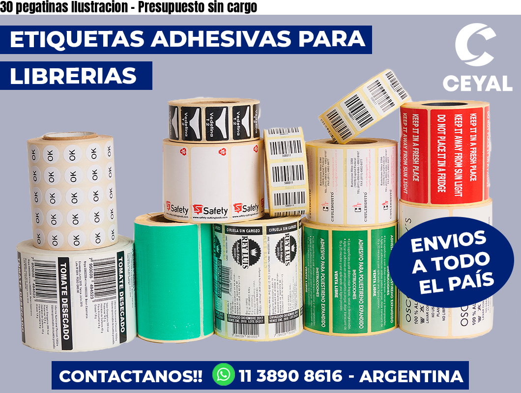 30 pegatinas Ilustracion - Presupuesto sin cargo