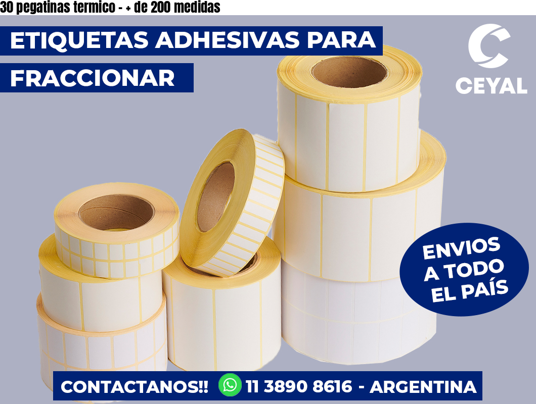 30 pegatinas termico - + de 200 medidas