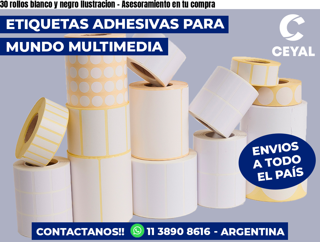 30 rollos blanco y negro Ilustracion – Asesoramiento en tu compra