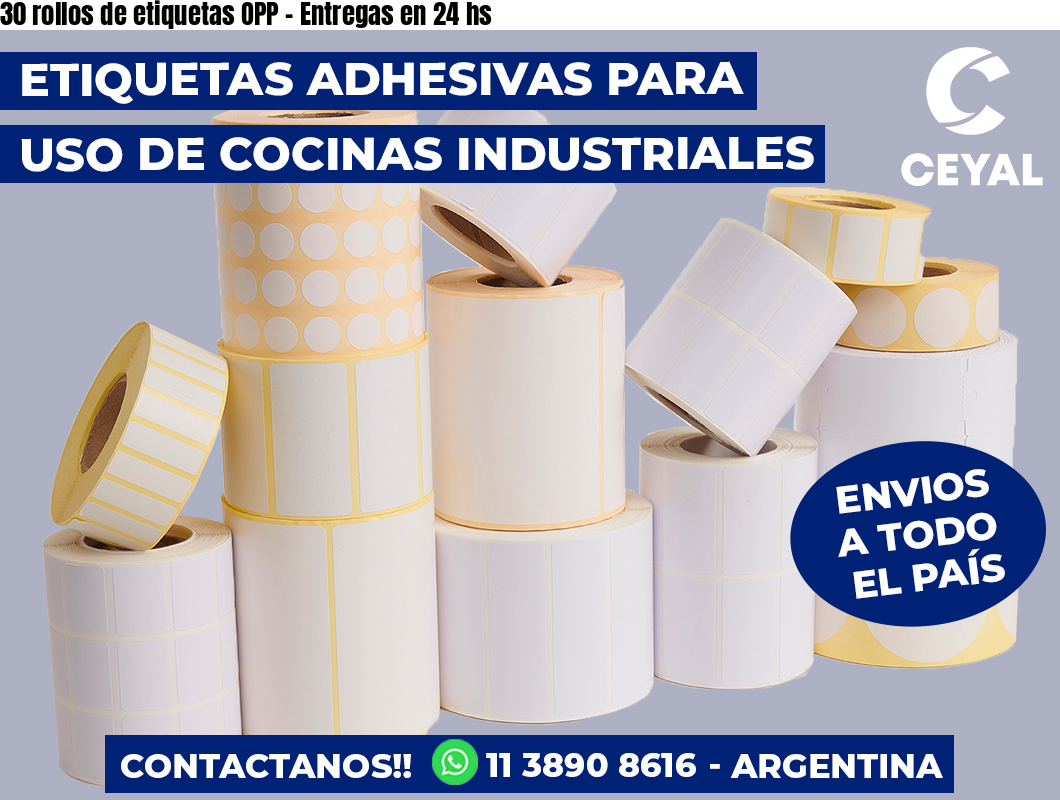30 rollos de etiquetas OPP - Entregas en 24 hs