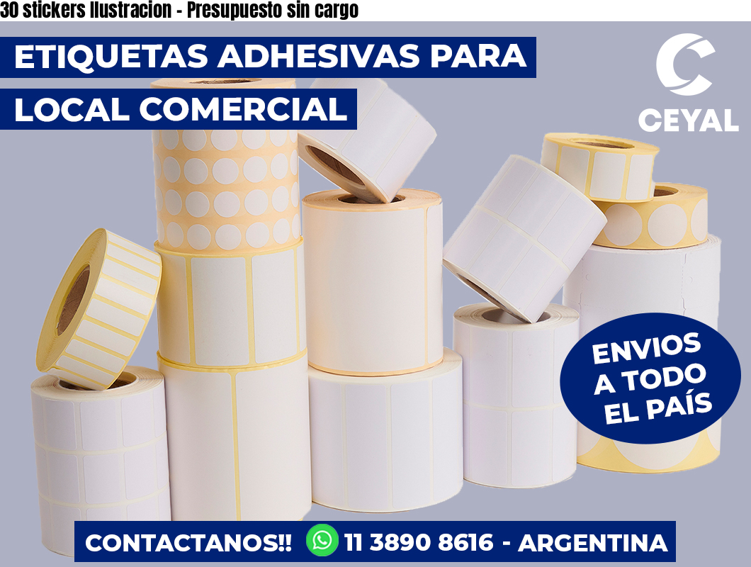 30 stickers Ilustracion - Presupuesto sin cargo