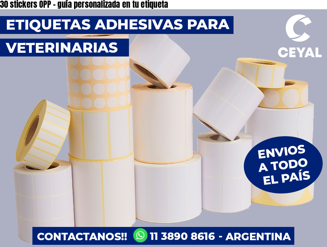 30 stickers OPP - guía personalizada en tu etiqueta
