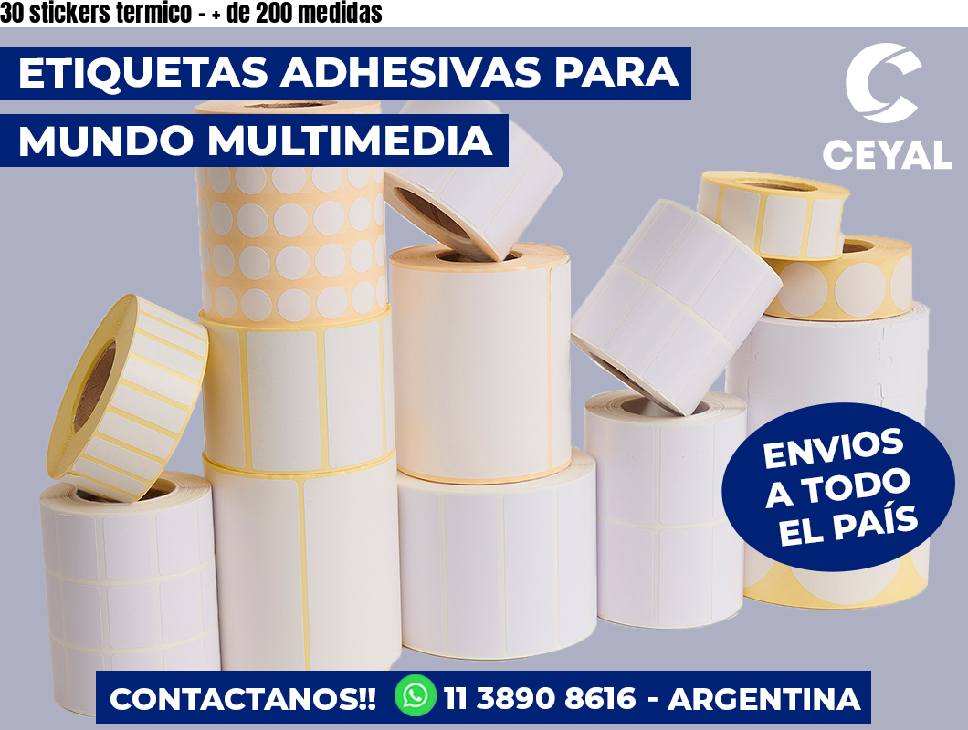 30 stickers termico – + de 200 medidas